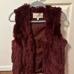 Bagatelle Heritage Deep Red Faux Fur Vest